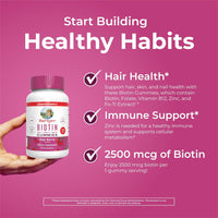 MaryRuth Organics Biotin Gummies | Sugar Free | Vegan | Non-GMO | 2,500 mcg Biotin | 60 Count -USA Made