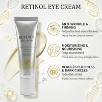 Retinol Under Eye Cream for Dark Circles and Puffiness, 1 Fl Oz | Retinol Eye Cream for Fine Lines, Firming & Moisturizing Skin Care Formula for Women & Men