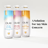 Olay Body Wash for Women, Intensely Hydrating, Hyaluronic Acid Serum Complex, Renews Moisture, Vitamin B3 Lameller Technology, For All Skin Types, 20 fl oz (Pack of 4)