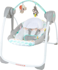 Bright Starts, Whimsical Wild Portable Compact Automatic Baby Swing with Music