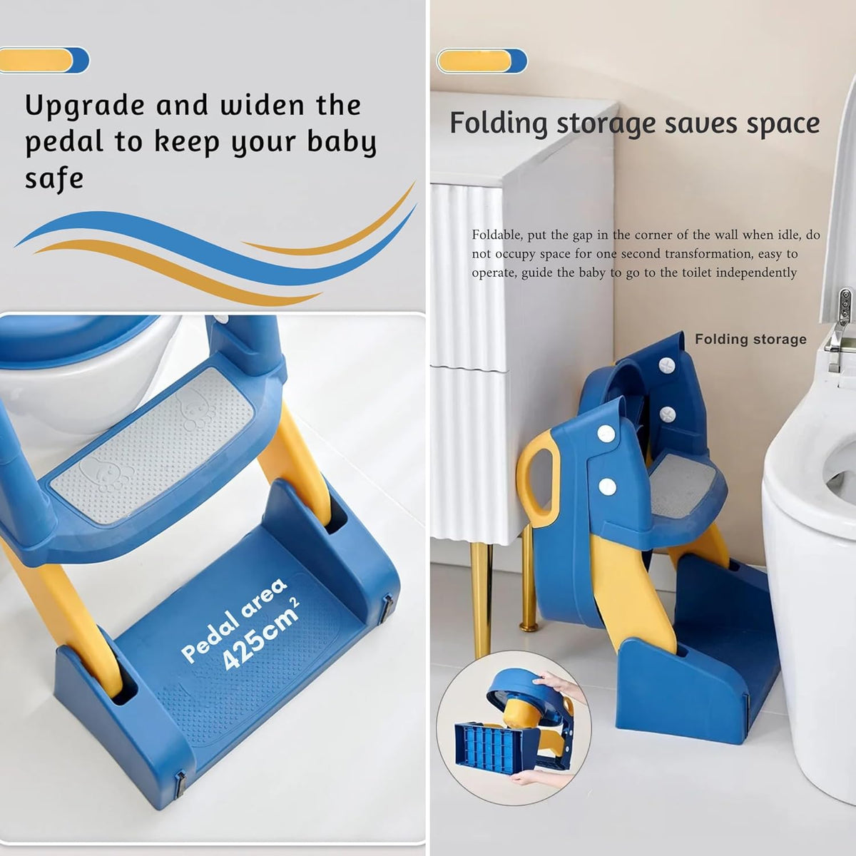 New 2 in 1 Upgraded Premium Toddler Toilet Seat for Potty Training | (Blue)