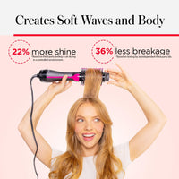 REVLON One-Step Volumizer Hair Dryer and Styler, for Less Frizz, More Shine, and Reduced Heat Damage for Salon Style Round Brush for Blowout, Black