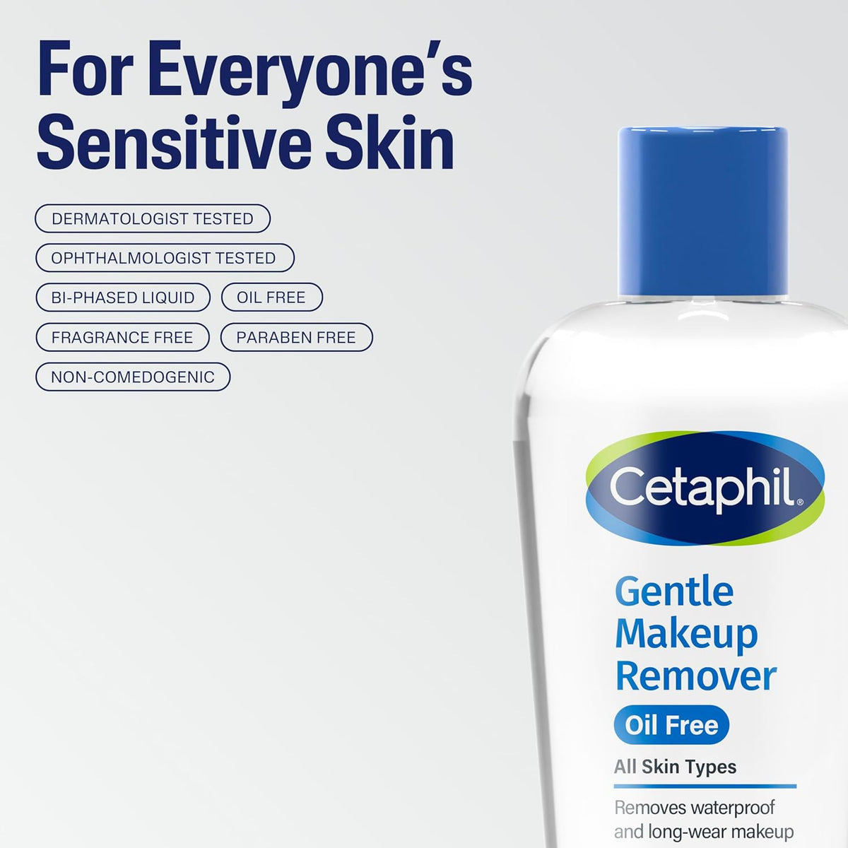 Cetaphil Gentle Waterproof Makeup Remover, 6.0 Fluid Ounce