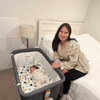 HARPPA Baby Bassinet, Bedside Crib 3 in 1 Bedside Sleeper(Mosquito Net Included), Five-Position Adjustable Bedside Cribs with Mattress for Newborns, Portable Bassinet with Anchor Strap (Grey)