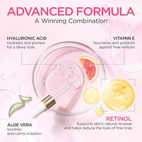 Retinol Serum for Face with Hyaluronic Acid, Vitamin E & Aloe Vera Anti-Aging Serum Supports Even Tone and Hydration Paraben&Fragrance-Free Cruelty Free All Skin Types Made in USA (1 Oz)