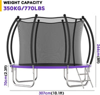 Advwin Kids Trampoline, Indoor Outdoor Rebounder w/Safety Enclosure Net