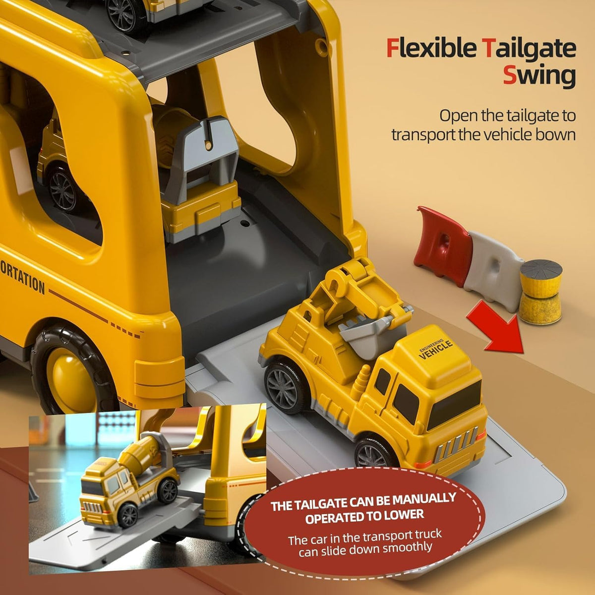 5 in 1 Construction Trucks Cars Toys for Toddlers 3-5