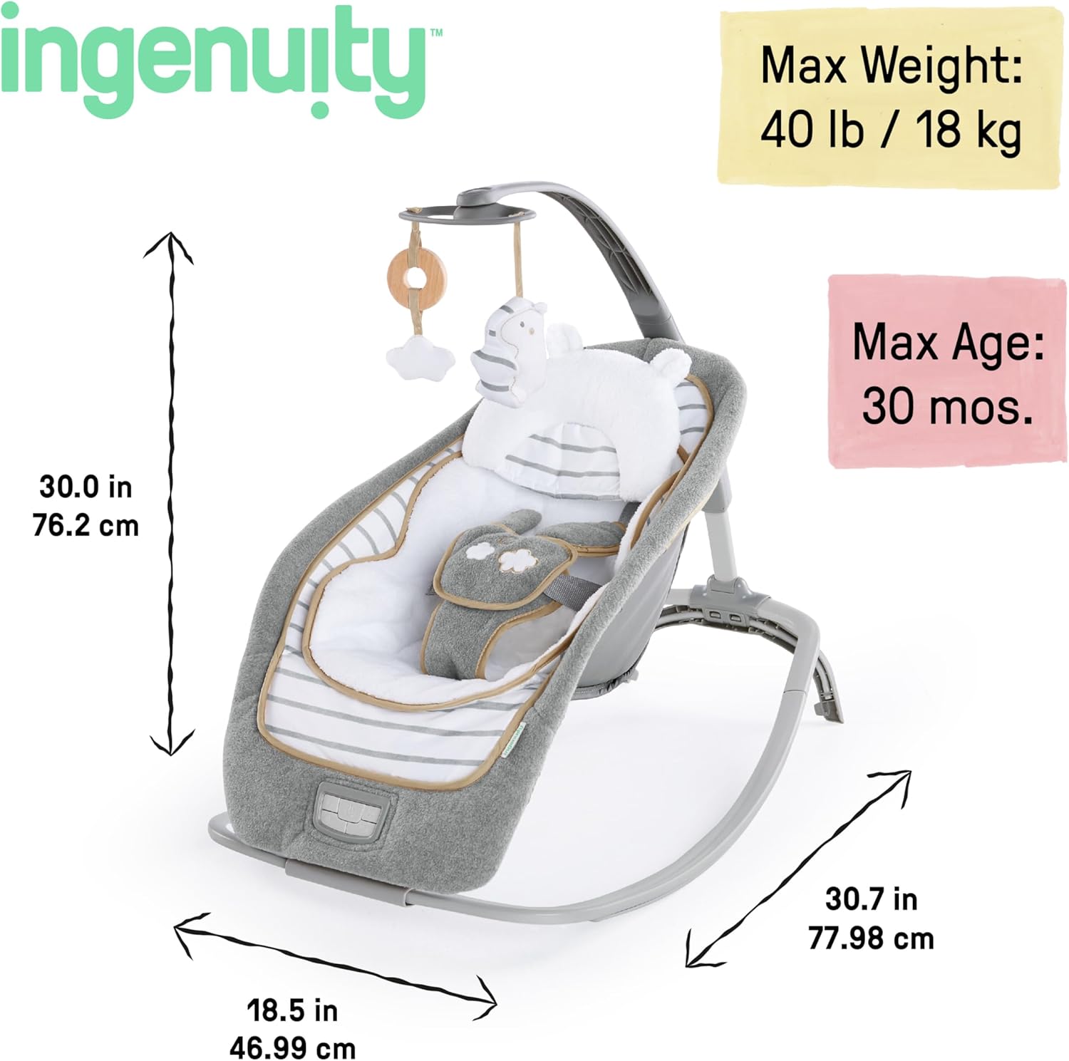 Ingenuity Boutique Collection rocking chair - Bella Teddy