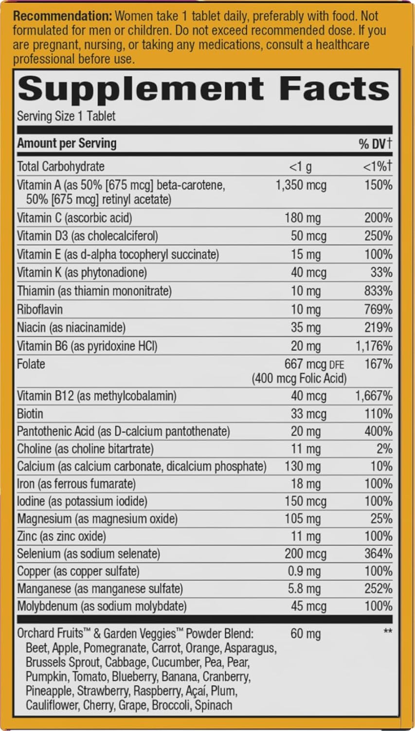 Nature's Way Alive! Women's Ultra Multivitamin, High Potency, 60 ct | Complete Daily Women's Vitamins, Promotes Energy Metabolism and Muscle Function*, Vitamin A, C, D, Methylated B12