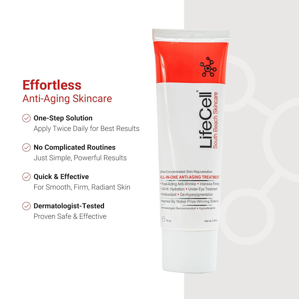 LifeCell All In One Anti-Aging Cream – Reduces Wrinkles, Fine Lines, (2.54oz), 2-Pack