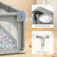 Gdaytao Large Baby Play Pen 200x180cm - Premium Oxford Fabric Playpen with 50 Pit Balls (6M-3Y)