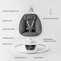 Baby Swings for Infants, Electric 3D-Motion Baby Swings with 7 Modes, 5-Point Harness, APP Control (7-33lbs)