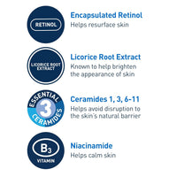 CeraVe Resurfacing Retinol Serum, Daily Brightening Face Serum with Licorice Root Extract & Niacinamide