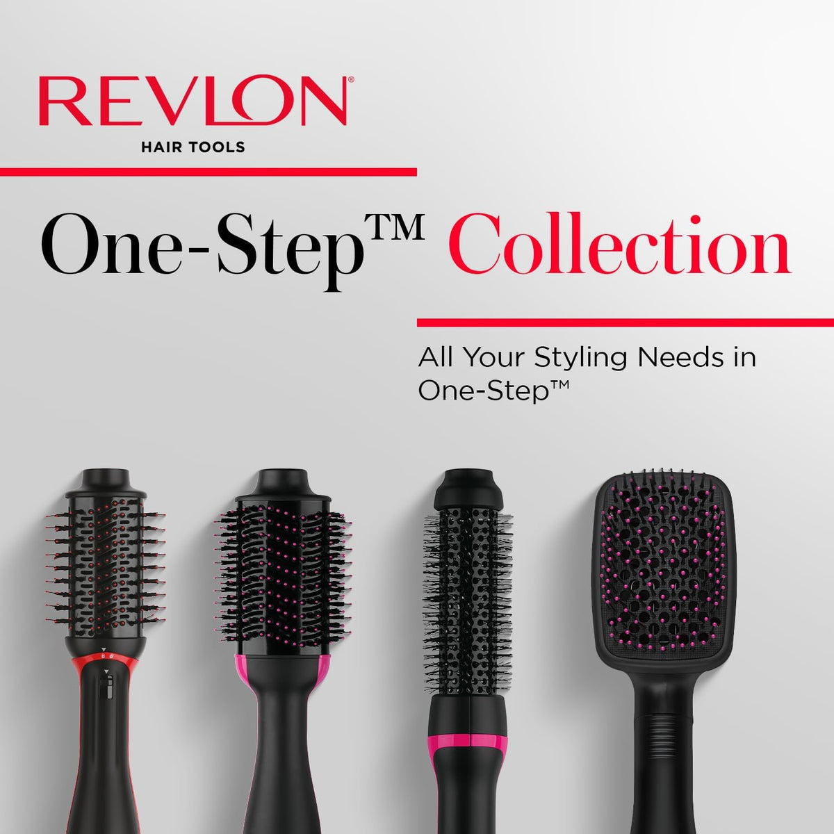REVLON One-Step Volumizer Hair Dryer and Styler, for Less Frizz, More Shine, and Reduced Heat Damage for Salon Style Round Brush for Blowout, Black