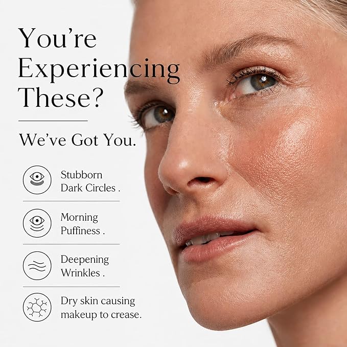 Under Eye Brightener Roller - Caffeine & Retinol Eye Serum for Dark Circles | Targets Puffiness & Fine Lines, Travel Essential Vegan Skincare, Cooling Eye Massage, Dermatologist-Tested, 0.52 fl oz