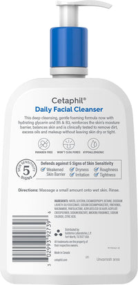 Cetaphil Face Wash, Daily Facial Cleanser for Sensitive, Combination to Oily Skin, 20 oz