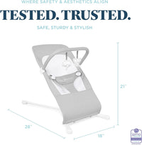 Baby Delight Highland Baby Bouncer | Infant | 0 – 6 Months | 3-Position Recline | Pebble Grey