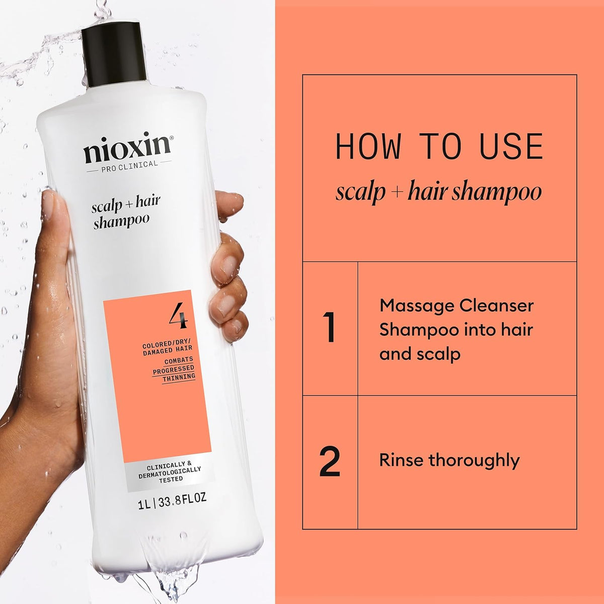Nioxin Shampoo & Conditioner Liter Duo Sets | Prepacks with Pumps Included | Systems 1-4 | For Natural, Colored, & Damaged Hair with Light to Progressed Thinning | Strengthen & Boost Hair Density