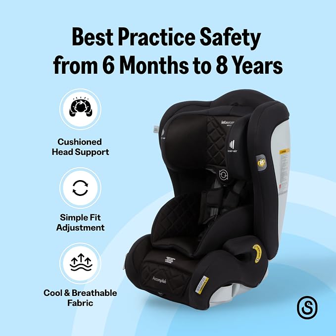 InfaSecure Accomplish More Car Seat, 6 Months to 8 Years, Dusk