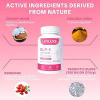 GLP-1 Natural Probiotics Supplement with Akkermansia & Berberine HCI, Metabolism, Appetite and Energy Support