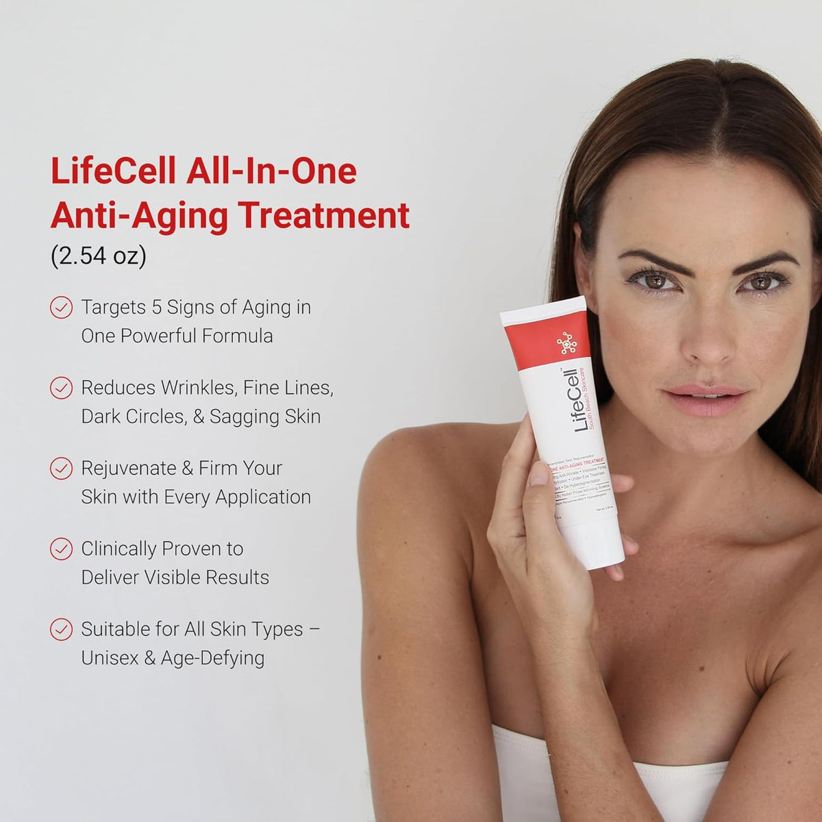 LifeCell All In One Anti-Aging Cream – Reduces Wrinkles, Fine Lines, (2.54oz), 2-Pack
