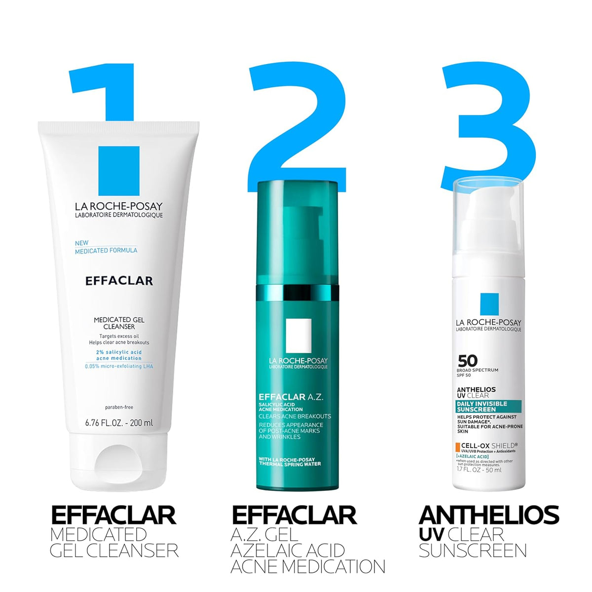La Roche-Posay Effaclar A.Z. Acne Face Gel with Azelaic Acid, 1.35oz