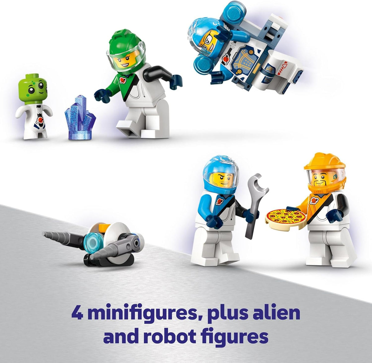 LEGO City Modular Galactic Spaceship Toy for 7+ Year Old Boys & Girls, Building Set with 4 Astronaut Minifigures & an Alien Figure, Kids Space Rocket Toy, STEM Construction Block Playset 60446