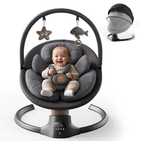 Baby Swings for Infants, BabyGlide Electric Baby Swing with 10 Preset Melodies, 5 Speeds, Remote Control and Bluetooth - Portable Infant Swing for Indoor and Outdoor(Beige)