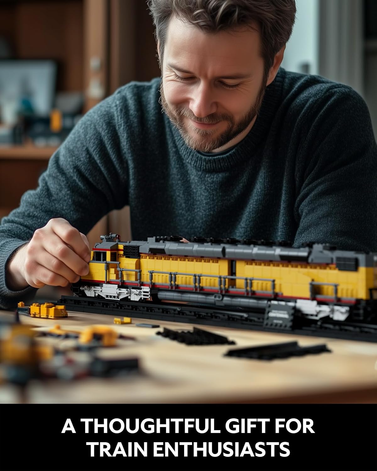 Nifeliz DDA40X Diesel Locomotive Building Set with Base, Train Building Toy Model for Adult Train Lovers, Ideal for Home Décor, Collectible Gifts (1603 PCS, NF10296)