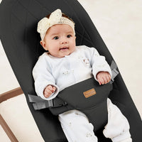 Foldable Baby Bouncer, Baby Seat with 3 Adjustable Heights, Portable Newborn Rocker, Ergonomic Bouncy Seat for Natural Bounce, Bouncer for Babies 0-6 Months,Black