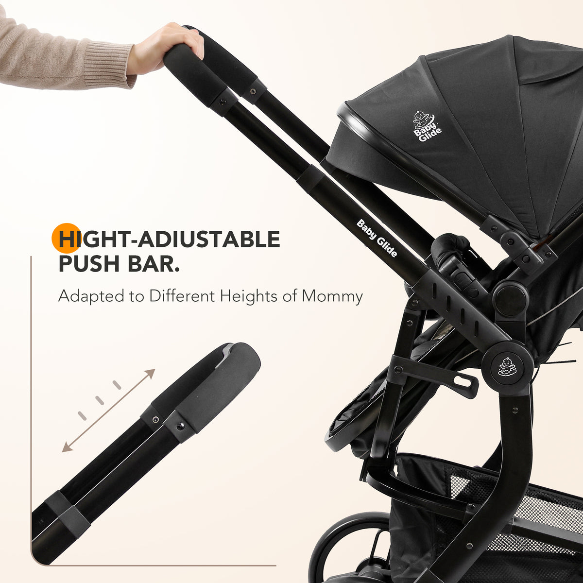 Luxury High Landscape Baby Stroller & Bassinet Travel System | One-Button Fold