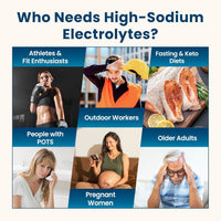 Venture Pal High Sodium Sugar-Free Electrolyte Powder Packets - Hydration Packets with Sodium, Potassium & Magnesium | Zero Calories | Vegan, Keto, and Paleo Friendly | 16 Sticks