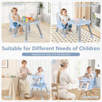 INFANS 8 in 1 Baby High Chair, Convertible Highchair for Babies and Toddlers (Blue)