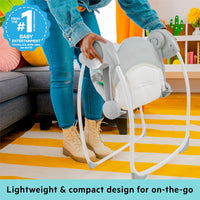 Bright Starts, Whimsical Wild Portable Compact Automatic Baby Swing with Music