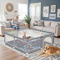 Baby Playpen, 120 * 120cm Playyard Play Pens with 50 Balls,Mat and bag