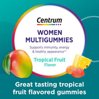 Centrum MultiGummies for Women 18 and Over, 100 Count | Contains Vitamin D3, B Vitamins and Antioxidant Vitamins C and E, Gluten Free, Non-GMO Ingredients, GLP-1 Support