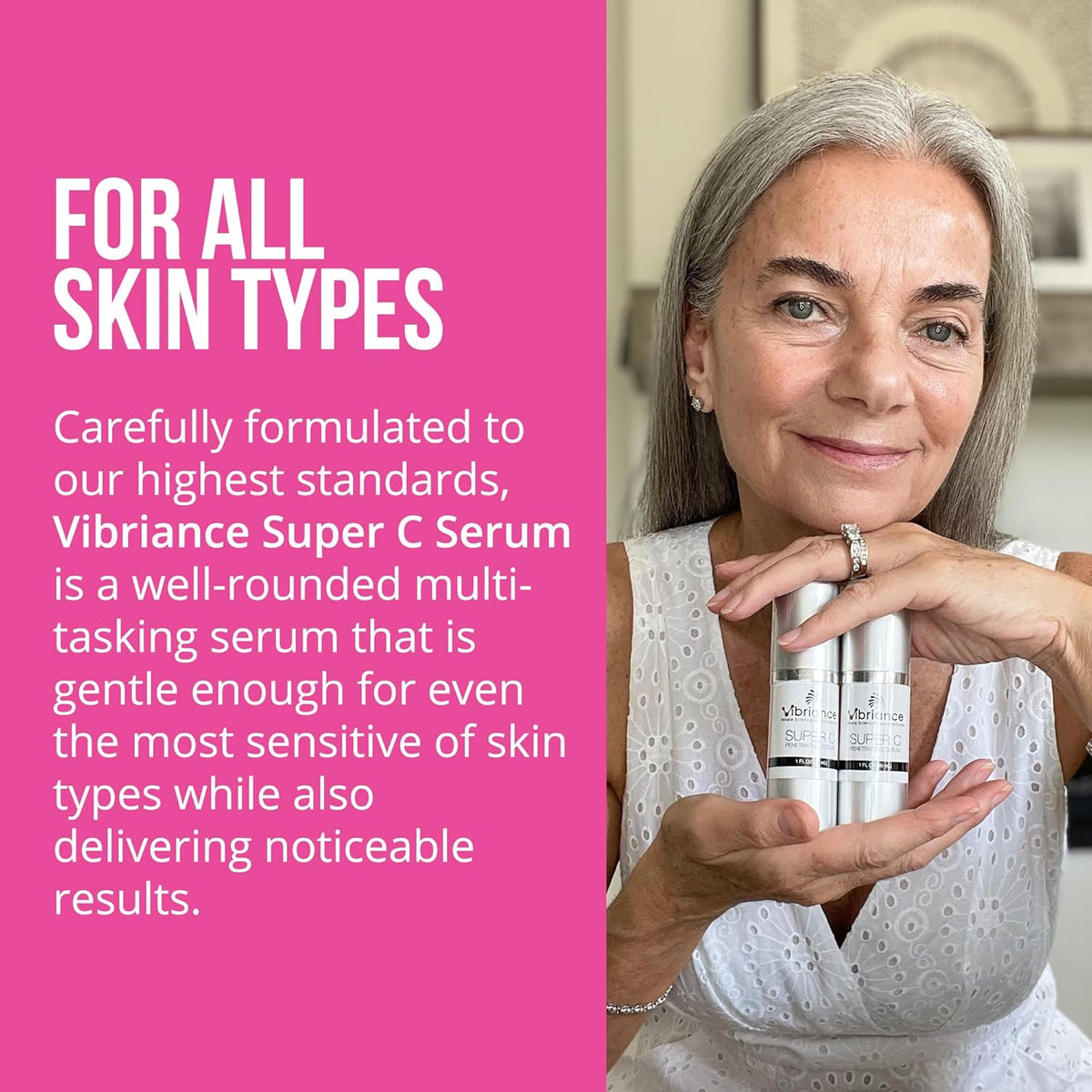 Vibriance Super C Serum for Mature Skin, Made in USA.Targets Age Spots, Wrinkles, 1 fl oz - Pack of 2
