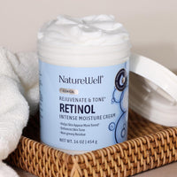 NATURE WELL Clinical Retinol Advanced Moisture Cream for Face, Body, & Hands, Anti Aging, Targets Discoloration, Wrinkles, Sun Damage, Crepey, & Sagging Skin, 16 Oz