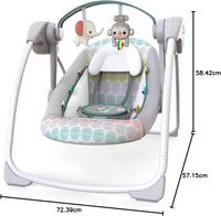 Bright Starts, Whimsical Wild Portable Compact Automatic Baby Swing with Music