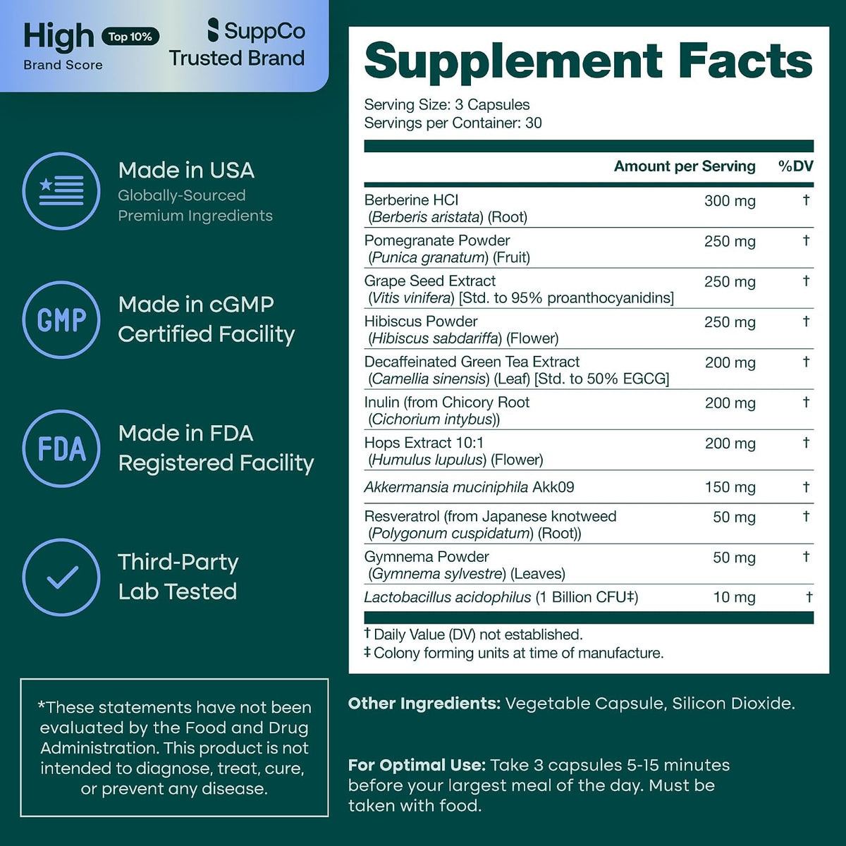 GLP-1 with Akkermansia & Berberine, GLP-1 for Weight Loss Management, 90ct,Made In USA