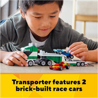 LEGO® Creator 3in1 Race Car Transporter 31113 Toy Truck and Trailer Building Kit;Car Transporter Toy;Crane Toy or Tugboat