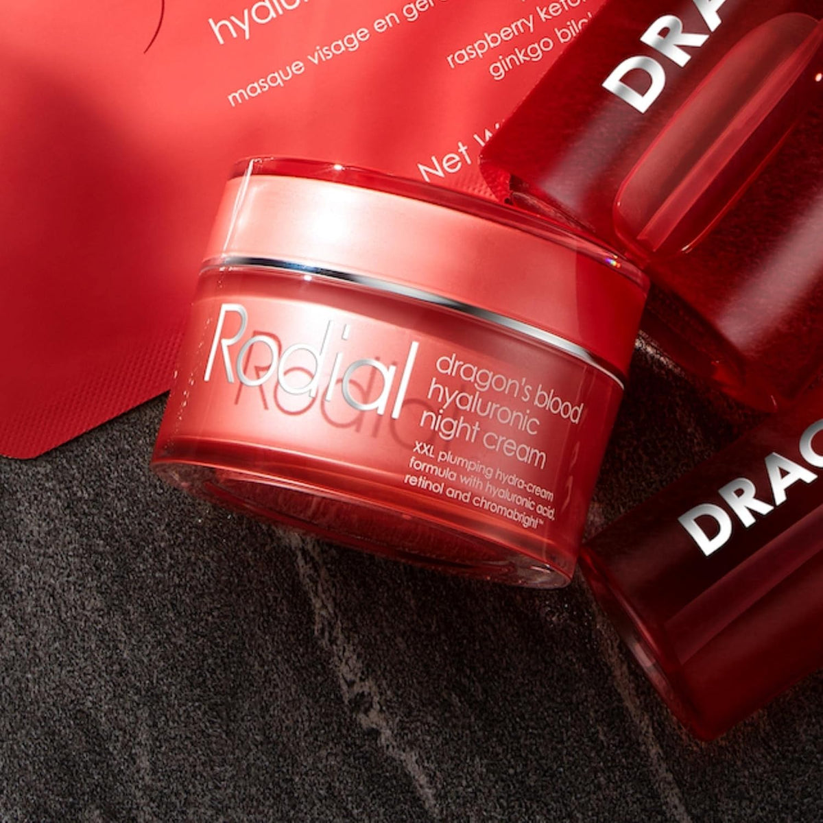 Rodial Dragons Blood Hyaluronic Night Cream 1.69 fl oz, Luxurious Overnight Skin Perfecting Moisturiser - Retinol, Hyaluronic Acid and Shea Butter for Skin Hydration, Quickly-Absorbing Formula