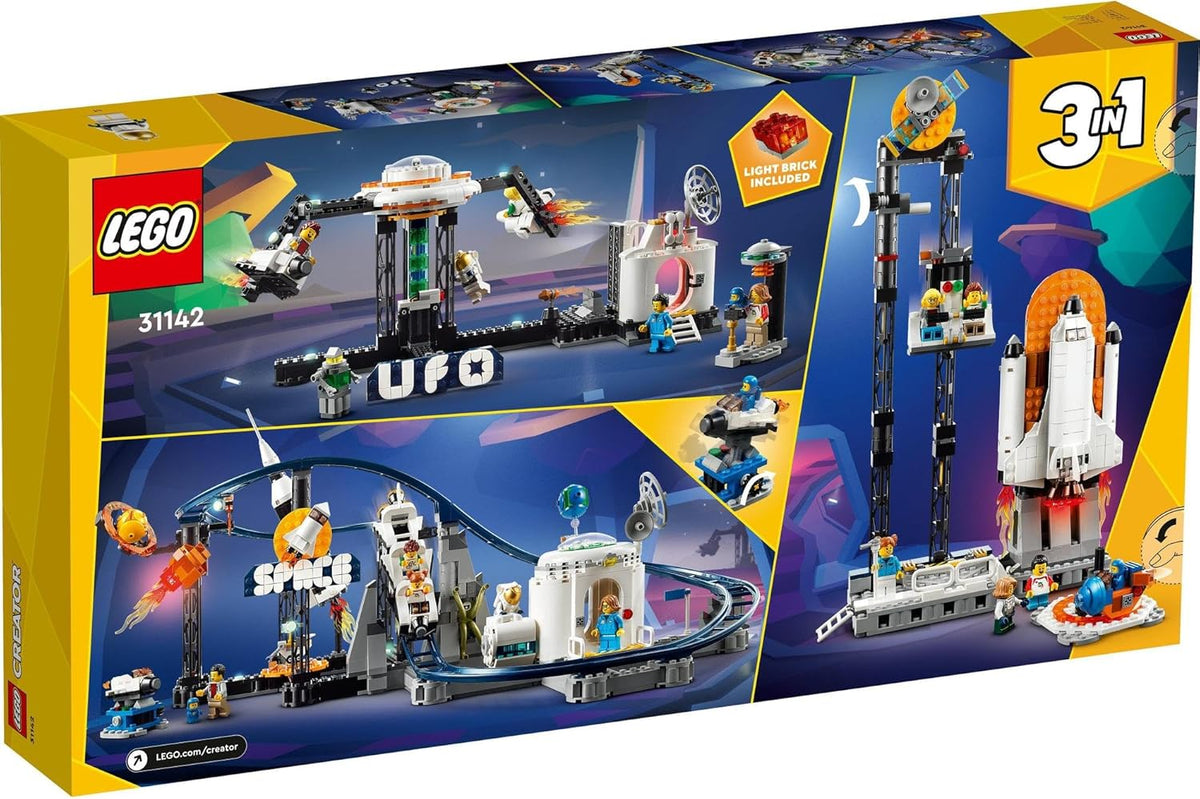 LEGO® Creator Space Roller Coaster 31142 Building Toy Set for Ages 9+; A Roller Coaster, Drop Tower and Merry-Go-Round