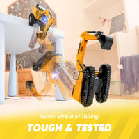 JOYIN Remote Control Excavator Toys for Boys, 2.4Ghz RC Excavator Toy with Light, Construction Toys for Boys 3-5 4-7 8-12 Year Old Kids, Birthday Gift