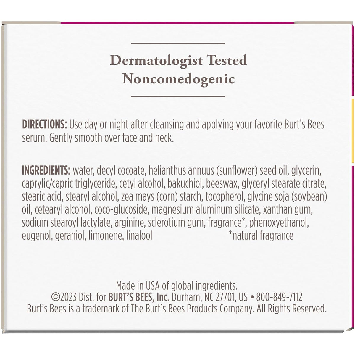 Burt's Bees Renewal Firming Face Cream, Anti-Aging Retinol Alternative, Moisturizing Natural Origin Skin Care, 1.8 Ounce (Packaging May Vary)