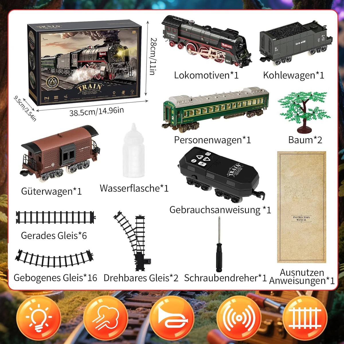 Electric Train Toy, Railway Children with Steam,3-8 yrs