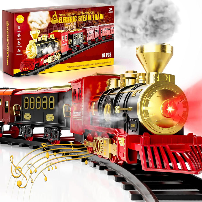 Train Set - Train Toys for Boys w/Smokes, Lights & Sound