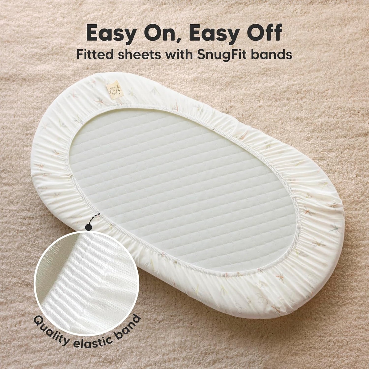 2-Pack Organic Bassinet Sheets for Girls, Boys - 100% Cotton Bassinet Mattress Sheets(Meadow)