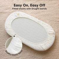 2-Pack Organic Bassinet Sheets for Girls, Boys - 100% Cotton Bassinet Mattress Sheets(Meadow)