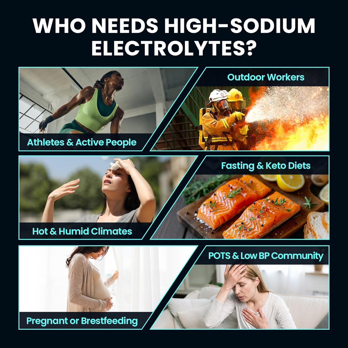 Venture Pal High Sodium Sugar Free Electrolytes Powder Packet, Zero Calories Hydration Packets with Vitamin, Sodium, Potassium & Magnesium, Electrolyte Drink Mix